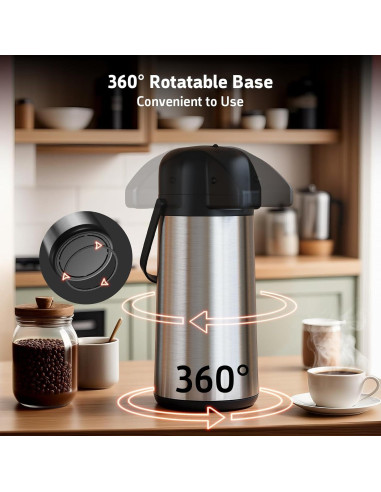 Jarra de Café Geouja 102 Oz Acero Inoxidable Aislada