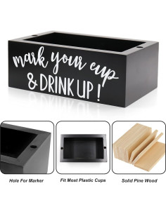 Soporte de Doble Taza Kitticcino Organizador de Vasos de Madera 2