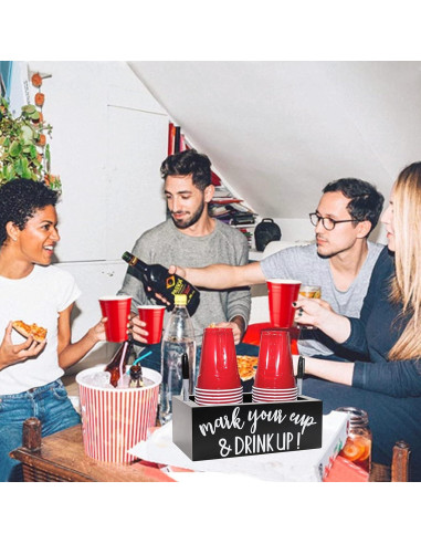 Soporte de Doble Taza Kitticcino Organizador de Vasos de Madera