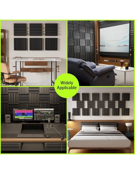 Paneles Acústicos EEKIYA Autoadhesivos 24 Paquetes 30x30cm