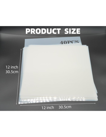 40 Hojas Plantillas Mylar 30.5x30.5 cm Neglex PET Reutilizables