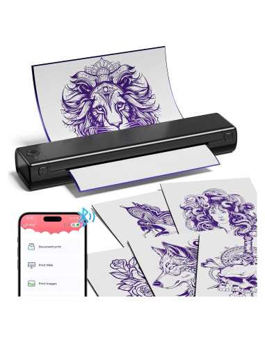 Impresora Portátil Inalámbrica de Tatuajes COLORWING M08F - Negro