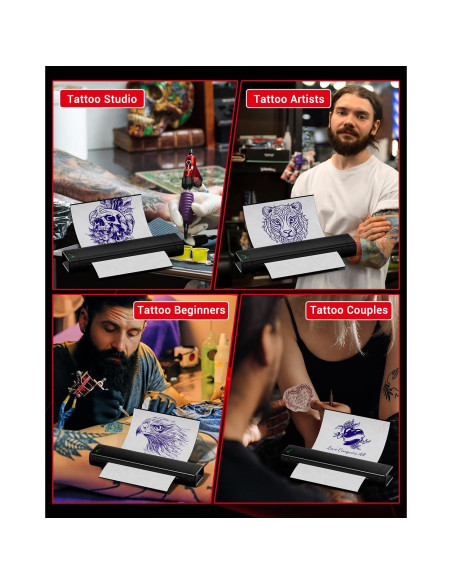 Impresora Portátil Inalámbrica de Tatuajes COLORWING M08F - Negro