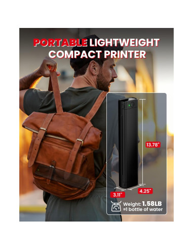 Impresora Portátil Inalámbrica de Tatuajes COLORWING M08F - Negro