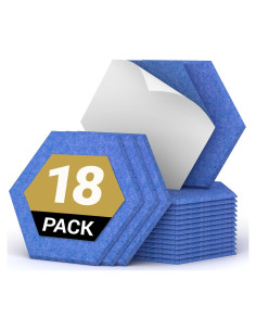 Paquete de 18 Paneles Acústicos Hexagonales TONOR Azul 30cm