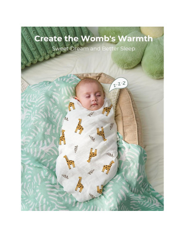 Manta de Envueltura Momcozy 119x119 cm Transpirable para Bebés