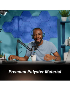 Paquete de 18 Paneles Acústicos Hexagonales TONOR Azul 30cm 2