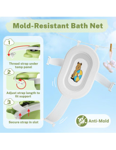 Bañera Plegable para Bebé Avidor Verde - 42x18.5 cm 2