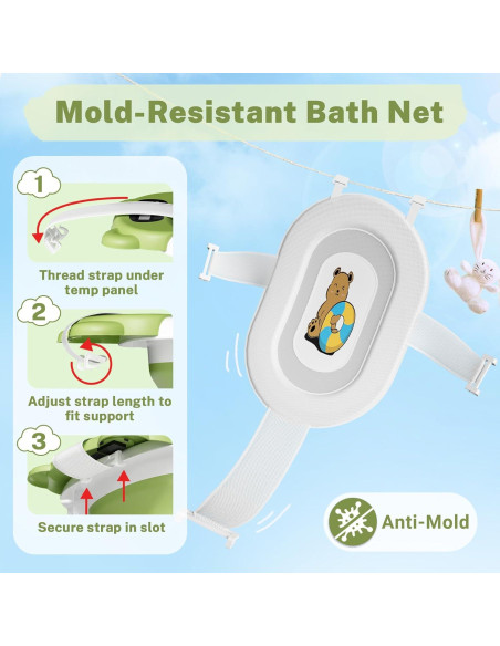 Bañera Plegable para Bebé Avidor Verde - 42x18.5 cm