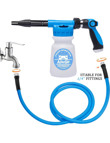 Kit de Lavado de Autos AjiuSir: Rociador de Espuma 1000ml + Esponja y Toalla