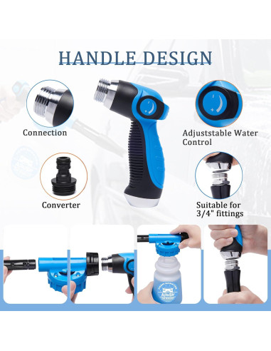 Kit de Lavado de Autos AjiuSir: Rociador de Espuma 1000ml + Esponja y Toalla