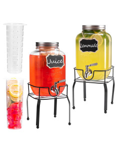 Dispensador de Bebidas de Vidrio RuileMei 30.28L 2 Piezas