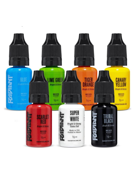 Set de Tinta para Tatuajes Radiant Colors 7 Colores 15ml