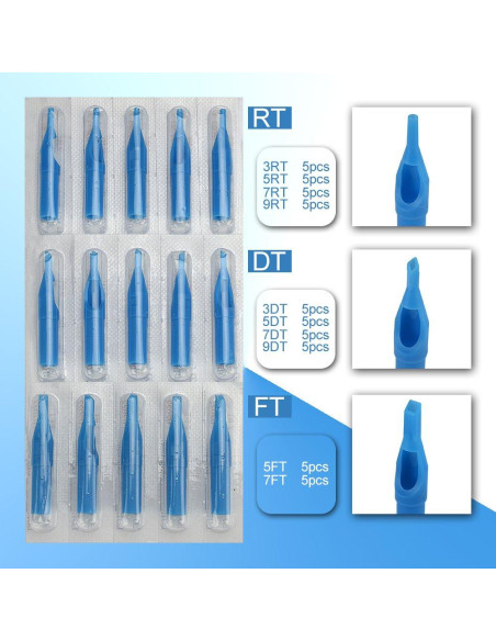 Puntas de Tatuaje Desechables ATOMUS 50pcs Mezcla 3RT-9DT Puntas de Tatuaje Desechables ATOMUS 50pcs Mezcla 3RT-9DT