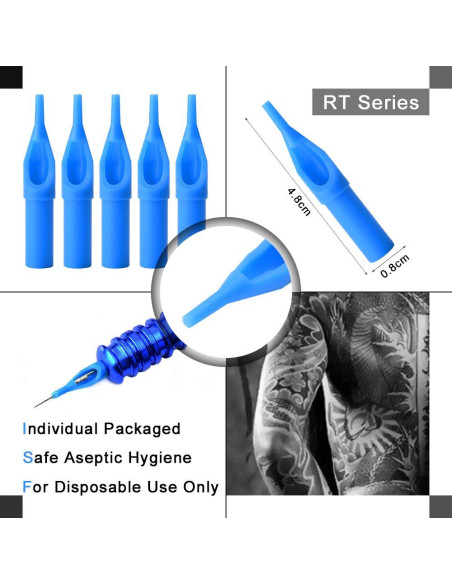Puntas de Tatuaje Desechables ATOMUS 50pcs Mezcla 3RT-9DT Puntas de Tatuaje Desechables ATOMUS 50pcs Mezcla 3RT-9DT