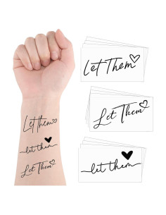 30 Tatuajes Temporales Corazón Blulu Negros Impermeables