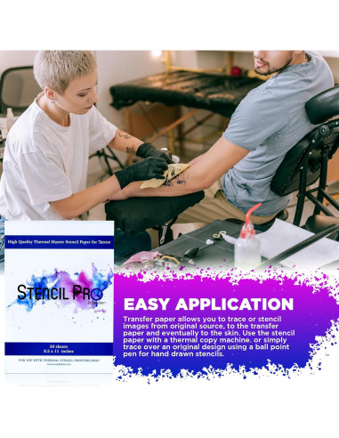 Papel de Transferencia de Tatuaje Stencil Pro 50 Hojas A4