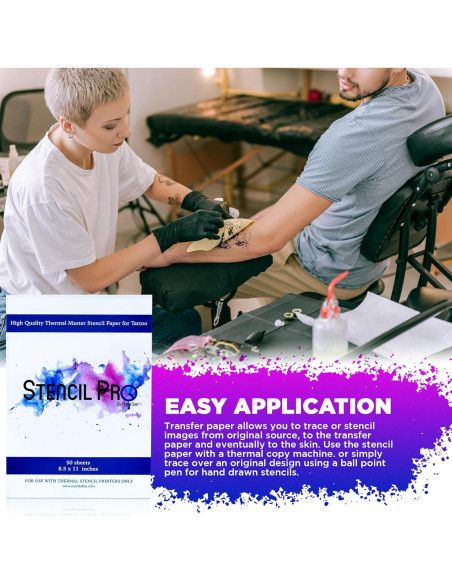 Papel de Transferencia de Tatuaje Stencil Pro 50 Hojas A4
