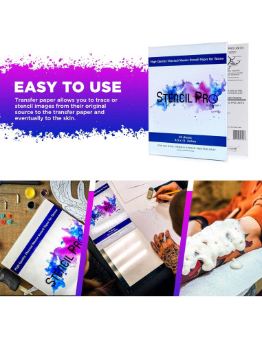 Papel de Transferencia de Tatuaje Stencil Pro 50 Hojas A4
