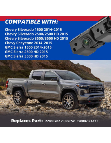 Cámara de Respaldo Dngbymx para Chevy Silverado 2014-2015