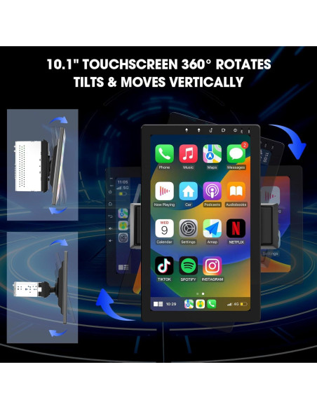 Estéreo de Coche 10.1" Haudio con CarPlay y Android Auto