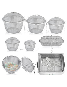 6 Cestas de Limpieza Ultrasónica Akamino Acero Inoxidable