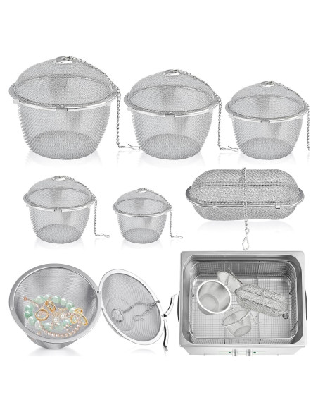 6 Cestas de Limpieza Ultrasónica Akamino Acero Inoxidable