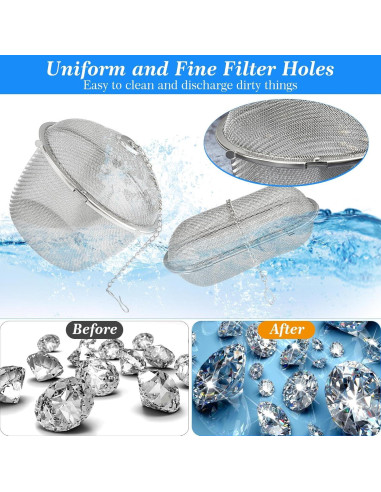 6 Cestas de Limpieza Ultrasónica Akamino Acero Inoxidable