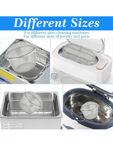 6 Cestas de Limpieza Ultrasónica Akamino Acero Inoxidable