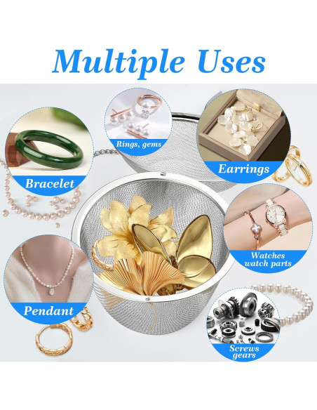 6 Cestas de Limpieza Ultrasónica Akamino Acero Inoxidable