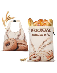 Bolsas de Cera de Abeja PTYTIFY para Pan - 2 Unidades XL 33x43 cm