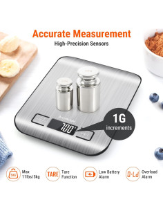 Balanza Digital de Cocina AccuWeight 211 5kg con Tare y LCD 2