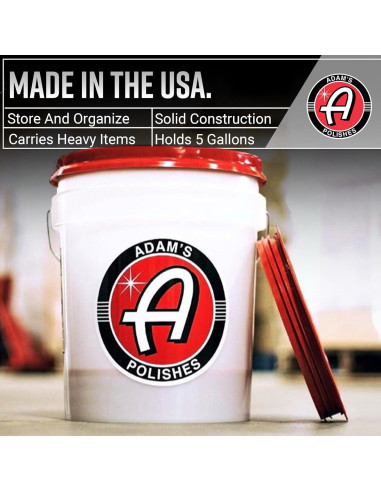 Cubo de Lavado de Autos Adam's Polishes 5 Galones con Grit Guard