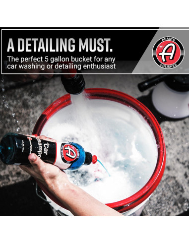 Cubo de Lavado de Autos Adam's Polishes 5 Galones con Grit Guard