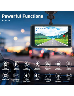 Cámara de Tablero Roinvou Dual Frontal y Trasera 1080P LCD 4" 2