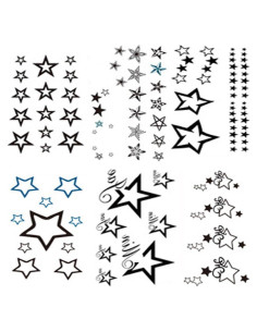 Tatuajes Temporales Yesallwas Luna y Estrellas 6 Hojas 10x6 cm