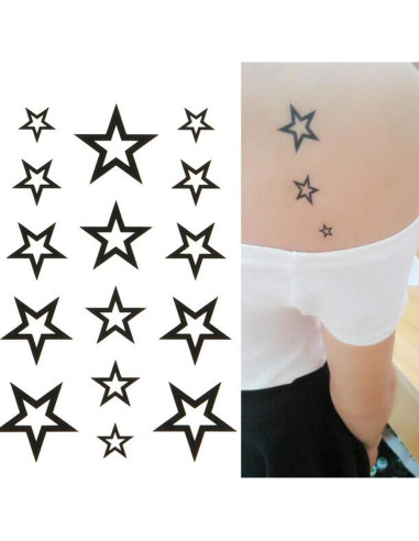 Tatuajes Temporales Yesallwas Luna y Estrellas 6 Hojas 10x6 cm