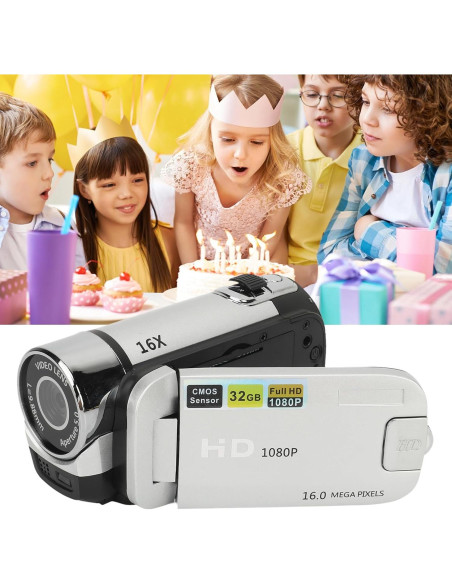 Cámara Digital EIMSOAH 16MP 1080P con Pantalla 2.4" y Zoom 16X
