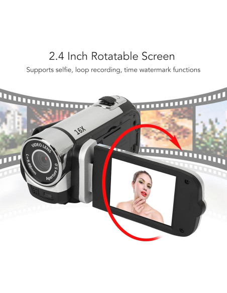 Cámara Digital EIMSOAH 16MP 1080P con Pantalla 2.4" y Zoom 16X