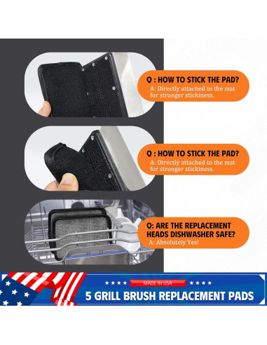 Cepillo Limpiador de Parrilla MEKER Sin Cerda con Cubo Plegable