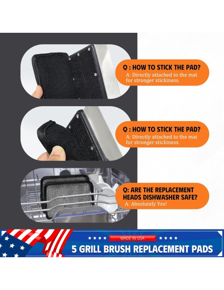 Cepillo Limpiador de Parrilla MEKER Sin Cerda con Cubo Plegable