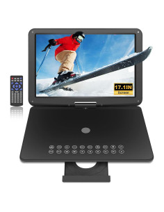 Reproductor DVD portátil BOKYOK 17.1" HD 4-5 horas negro