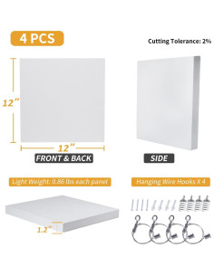 Paneles Acústicos TroyStudio 4 Pcs 30.48x30.48 cm Techo Fibra Vidrio 2