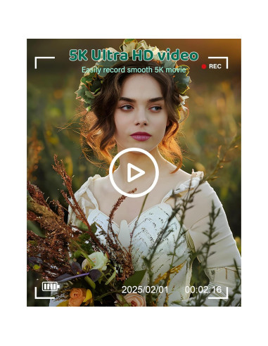 Cámara Digital 5K Pedtail 75MP con WiFi y Pantalla 3"