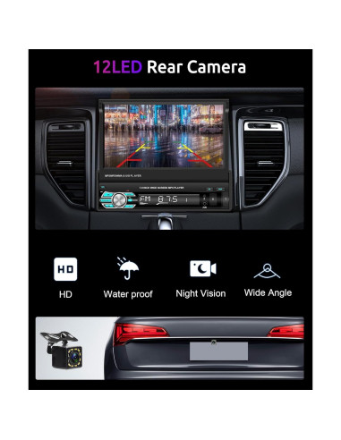 Estéreo de Coche Podofo 7" Bluetooth con Carplay y Android Auto