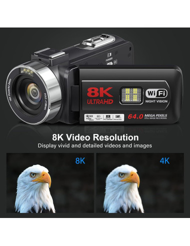 Cámara de Video 8K Tixeuo DV106 64MP Pantalla Táctil 3"
