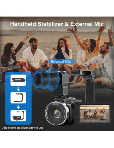 Cámara de Video 8K Tixeuo DV106 64MP Pantalla Táctil 3"