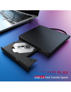 Unidad Externa de CD/DVD YUNINFANG Grabadora USB 3.0 357g 2