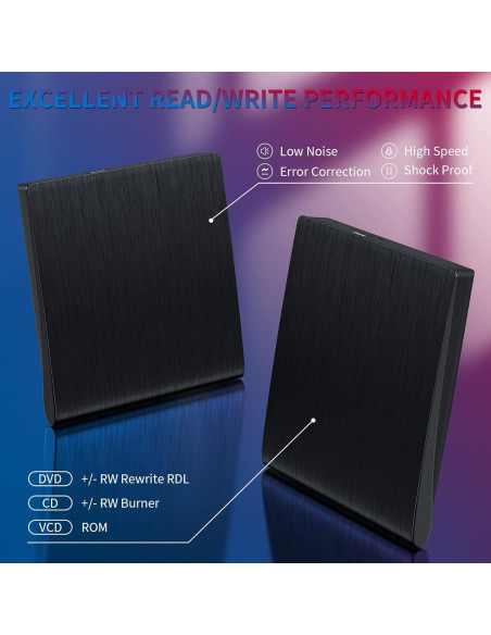 Unidad Externa de CD/DVD YUNINFANG Grabadora USB 3.0 357g Unidad Externa de CD/DVD YUNINFANG Grabadora USB 3.0 357g