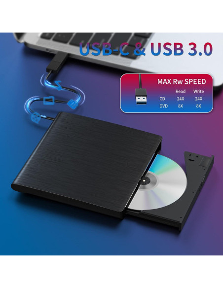 Unidad Externa de CD/DVD YUNINFANG Grabadora USB 3.0 357g Unidad Externa de CD/DVD YUNINFANG Grabadora USB 3.0 357g